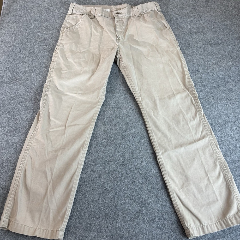 Carhartt Pants Mens 36x32 (Fits 34x30) Relaxed Fit Tan Workwear Utility Cotton